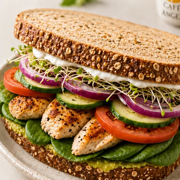 Sandwich Fitness — Café con Ángel