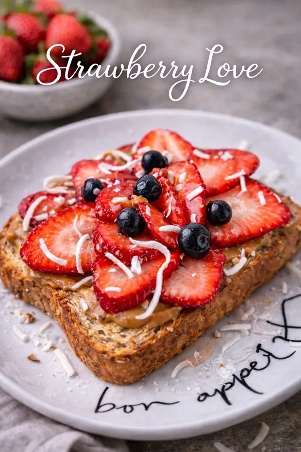 Toast Strawberry Love — Café con Ángel
